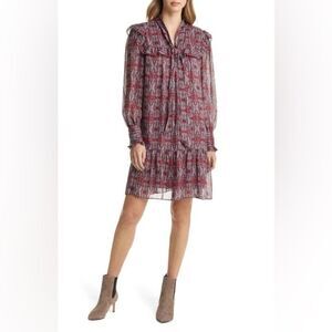 JULIA JORDAN
Ruffle Yoke Tie Neck Long Sleeve dress